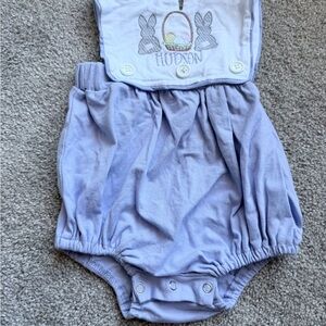 Lavender Baby Romper with Bunny Design